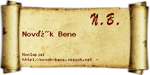Novák Bene névjegykártya