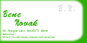 bene novak business card